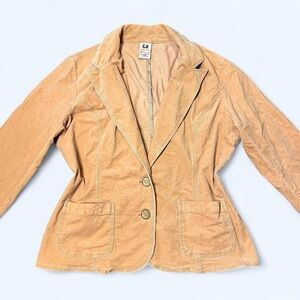 Y2K Beige Velour Blazer Jacket by Faded Glory!